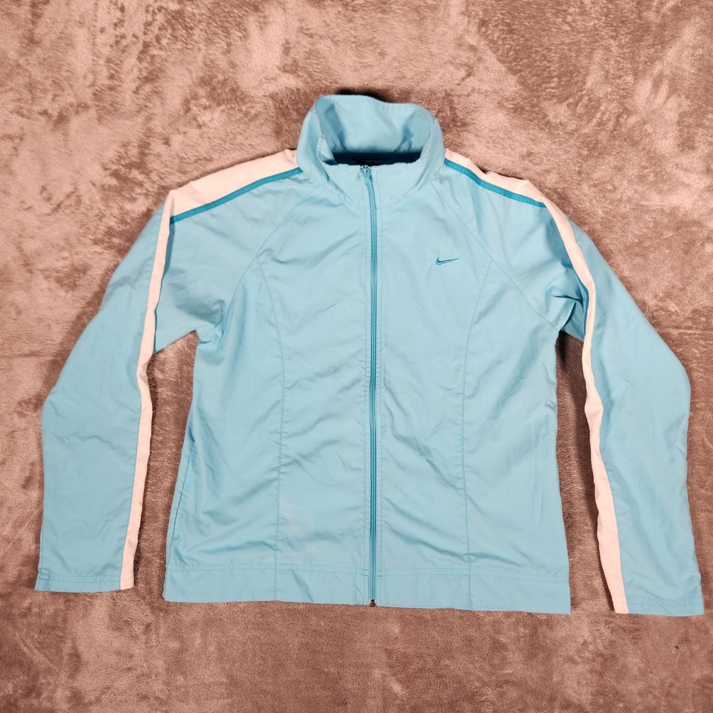 Nike Track Jacket Mens M Blue Excellent Full Zip Windbreaker S50712SIV